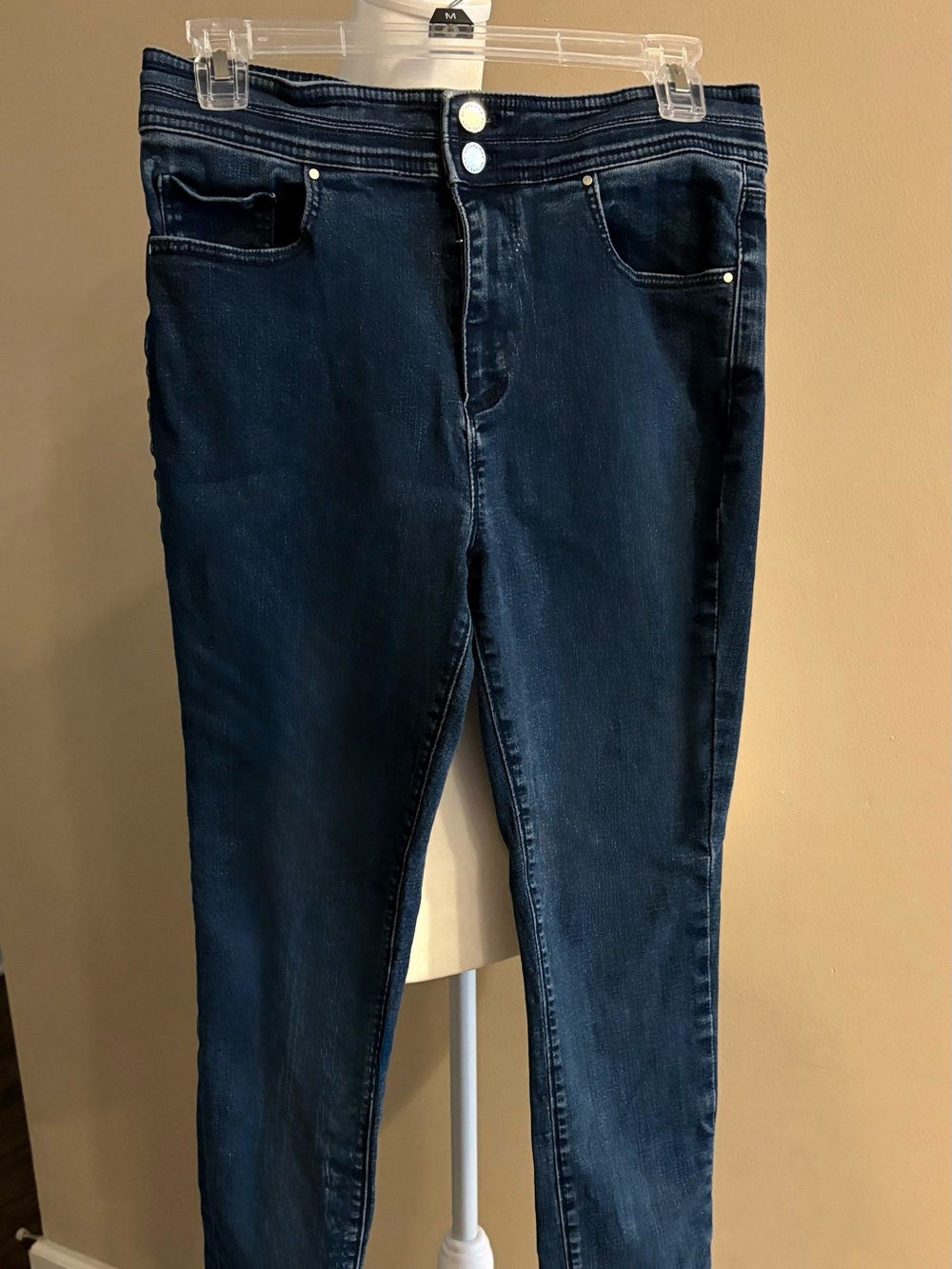 Ann Taylor Dark Indigo Skinny Jeans High Waist Retro Style Size 8